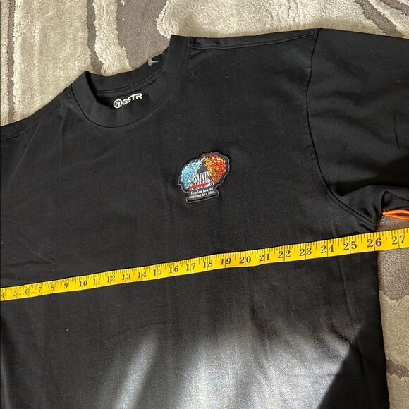 GSTR Black Short Sleeve Tee with Colorful Chest Logo - Picture 6 of 7